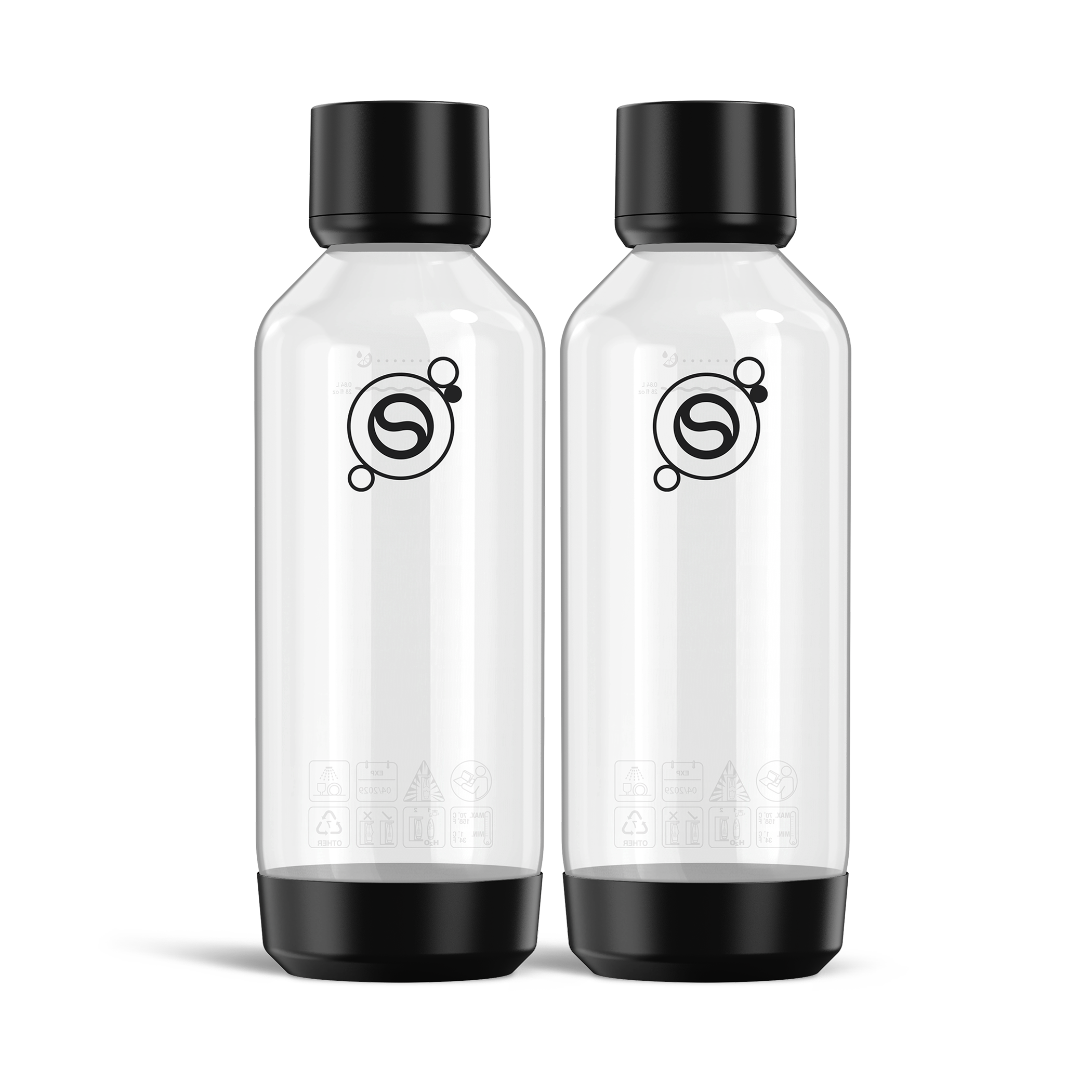 SodaStream Fizz & Refresh 2-pak 1L Flaske Sort