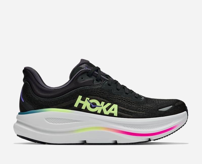 HOKA Bondi 9 Schuhe für Herren in Black/Neon Yuzu Größe 42 2/3 | Straße
