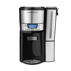Hamilton Beach Coffee Maker 12 Cup Capacity Internal Storage Coffee Pot Brewing Steel (47950) & Black/Stainless