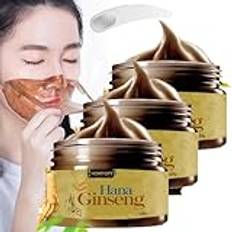 Ginseng Peel Off Face Mask, örtförfining Peel-Off ansiktsmask, koreansk ginseng-mask, oljekontroll pormaskborttagare mask för alla hudtyper (3 st)