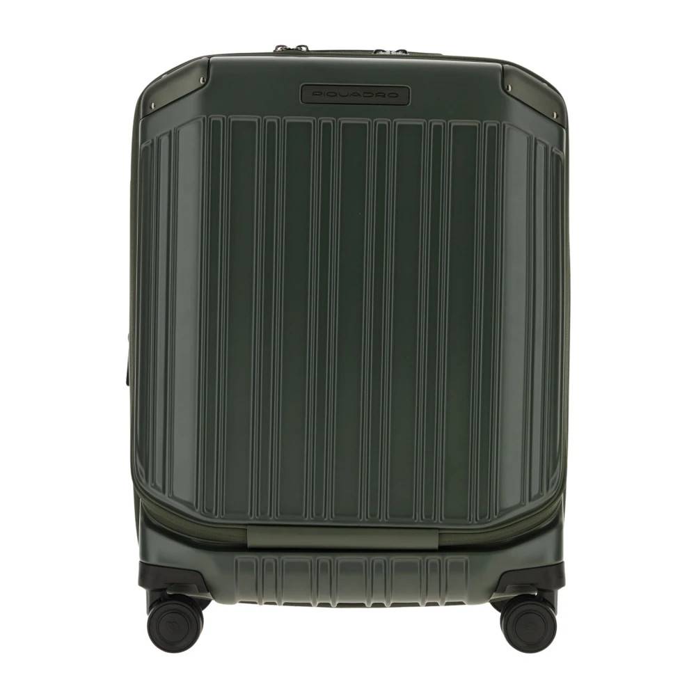 Piquadro Kabinekuffert Mellemåbning Foran 4 Hjul - Kufferter - unisex - Grøn - ONE SIZE - Læder