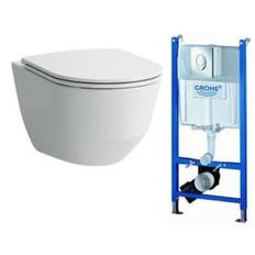 Laufen Pro Rimless Compact m/LCC toiletpakke inkl. sæde m/soft-close, cisterne og krom betjening