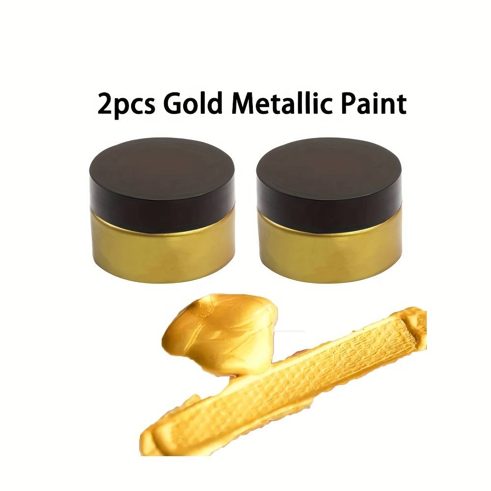 TEMU 50g/jar Of Golden/ Paint, A Chalk Acrylic Paste Perfect For Art Projects On Stone, Wood, Fabric, And More. Ideal For Canvas, Clay, And Ceramic Crafts