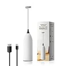 Handhållen kaffeskummare, USB-uppladdningsbar handskummare, justerbar handhållen mjölkskummare för cappuccino, varm choklad, milkshakes, äggmix