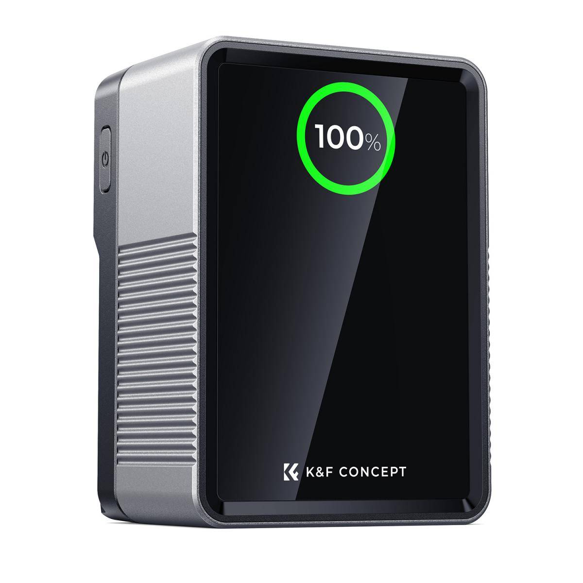 KENTFAITH K&F Concept 99Wh V-Mount Battery with PD100W USB-C Fast Charging and Multi-Output Ports, TFT Digital Screen & Emergency Light for Camera, photography light, smartphone, laptop etc.