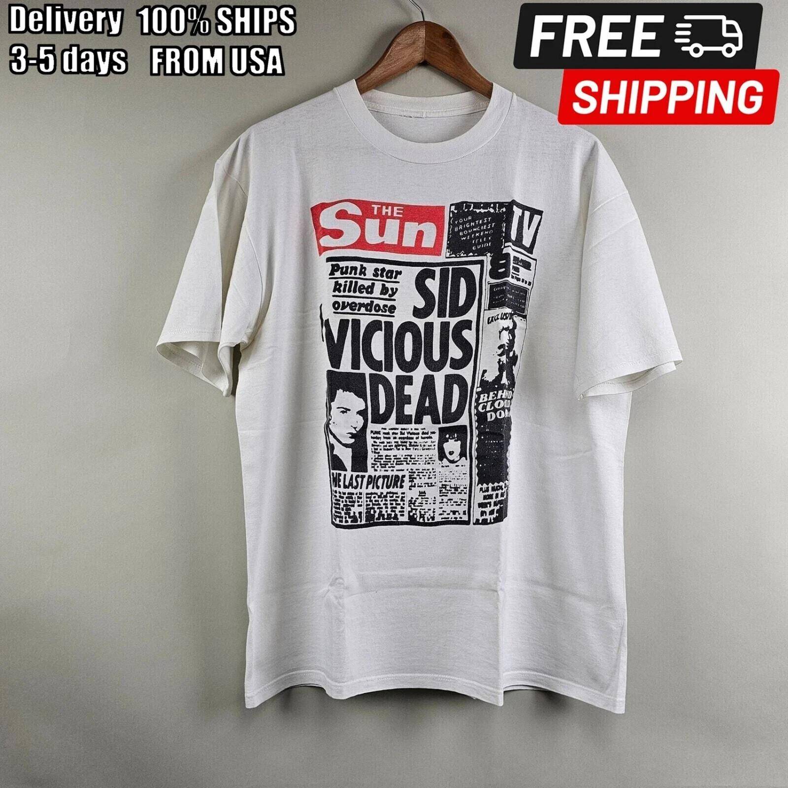 90-tal The Sex Pistols Sid Vicious Död Vintage Punk Skinhead T-shirt Unisex T-shirt cm white