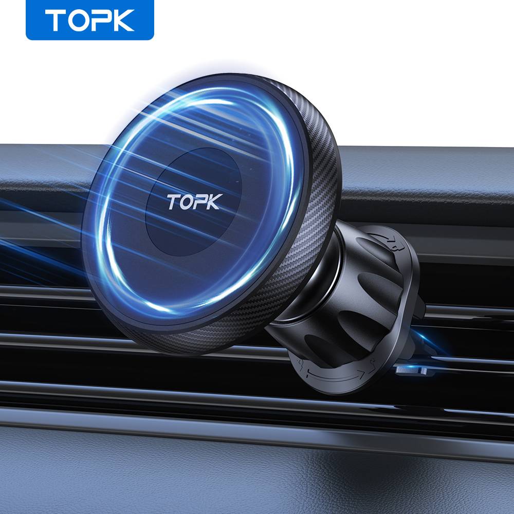 TOPK MagSafe Car Phone Holder,Magnetic Car Phone Mount,Air Vent Cell Phone Holder Car for iPhone 15 14 13 Pro Plus Mag Safe Case