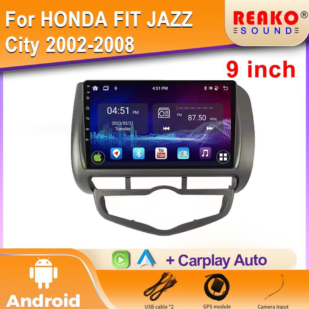 För HONDA FIT JAZZ City 2002-2008 Bilradio Trådlös Android Auto GPS Navigation Multimedia Videospelare Stereo WIFI 2din DVD