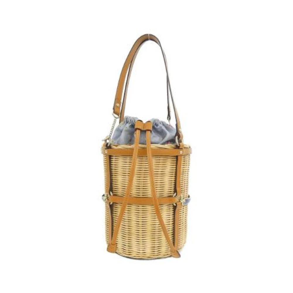 Gucci Vintage Pre-owned Wicker Leather Handbag - Vintage - Dame - Beige - ONE SIZE - Uld