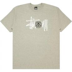 Stüssy, Topp, Herr, Grå, L, Grå Basic Logo Stock Tee