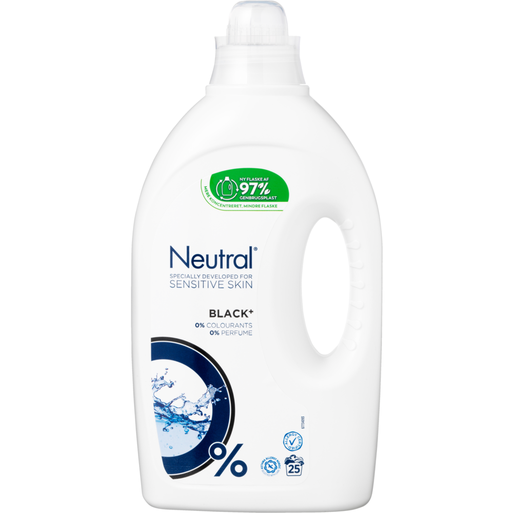 Vaskemiddel - Neutral Flydende Sort - 1250 ml - 6 stk.