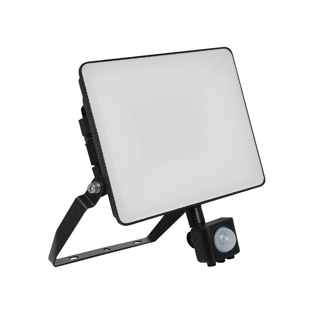 10W LED projektør med sensor - 120lm/W, sort, IP65 udendørs - Kulør : Neutral