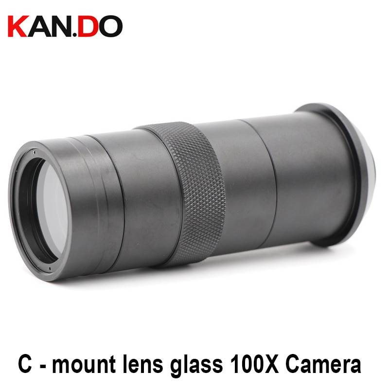 C - mount lins cctv industri mikroskop kamera glas 100x kamera förstoringsglas förstoring justerbar zoom okular förstoringsglas