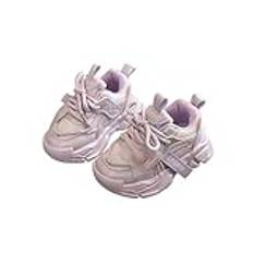Pojkar flickor träningsskor sport andningsbara lätta promenadskor små barn småbarn sneakers andningsbara barnskor promenadsko, D 819 Lila Babyyy Månad, 1 UK Wide