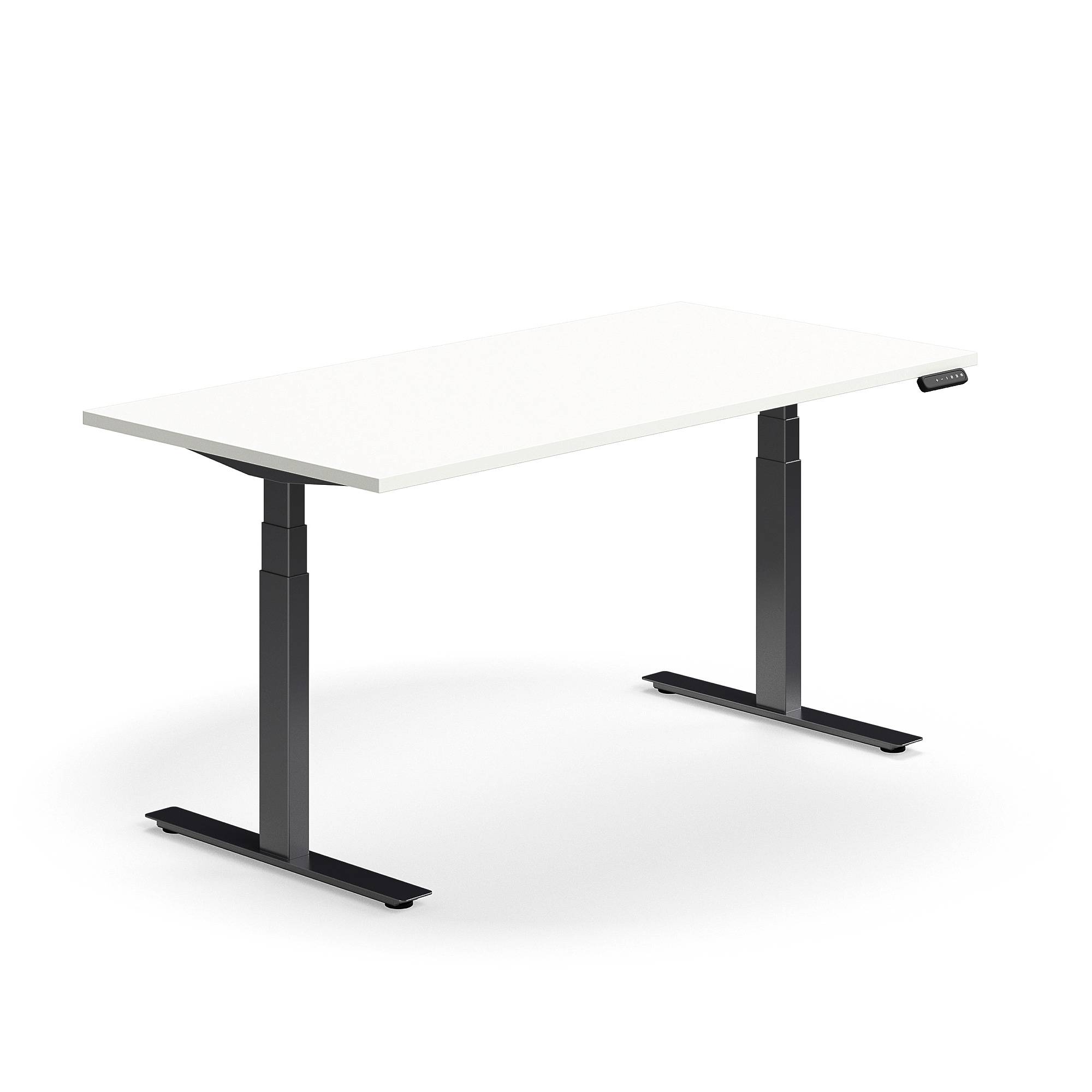 Skrivbord QBUS, höj- och sänkbart, 1600x800 mm, svart, vit