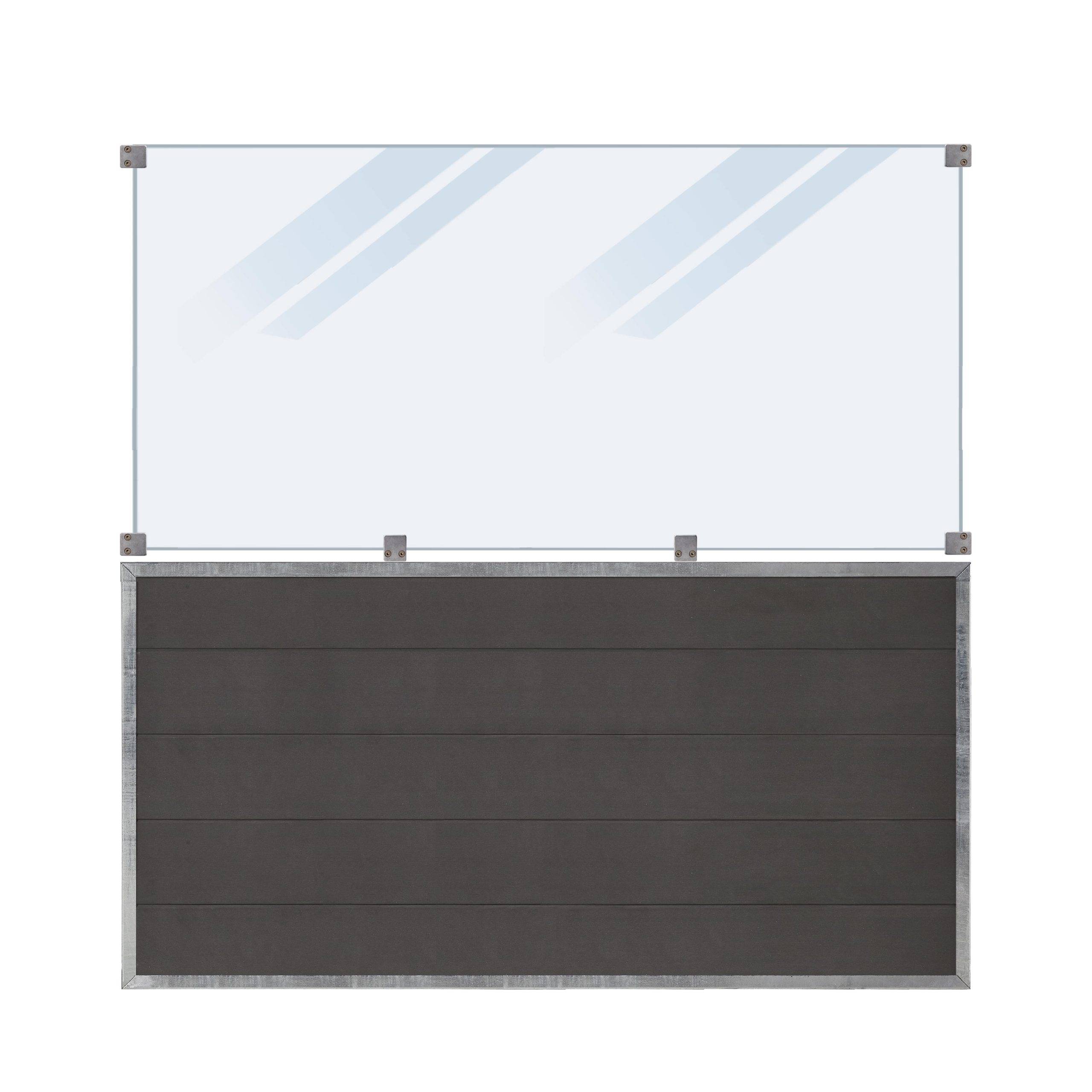 Futura komposit hegn 180cm - Klart glas.