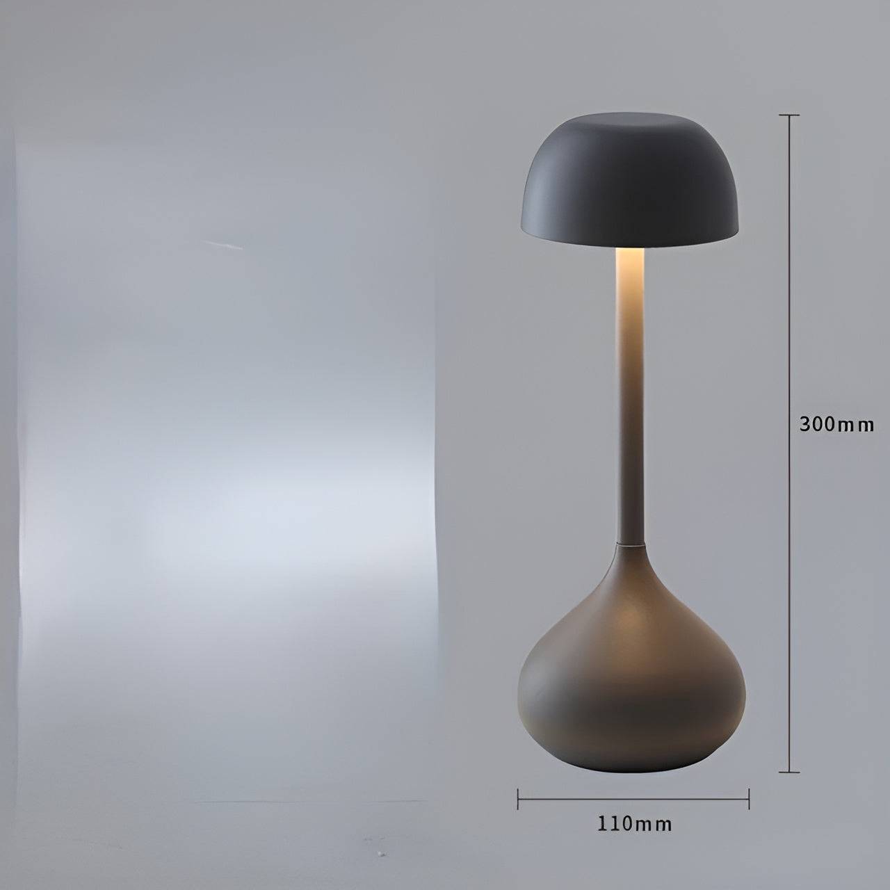 LumiTouch Trådlös LED Bordslampa – Elegant, Dimbart och Modern - Matt Grå