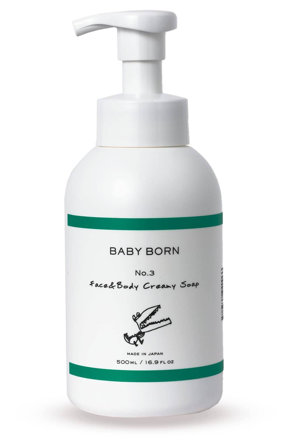 Missy List BABY BORN Face Body Creamy Body Aki 500ml & Soap, Soap, Shampoo, Wash, Additive-Free, Foaming, Higashihara,