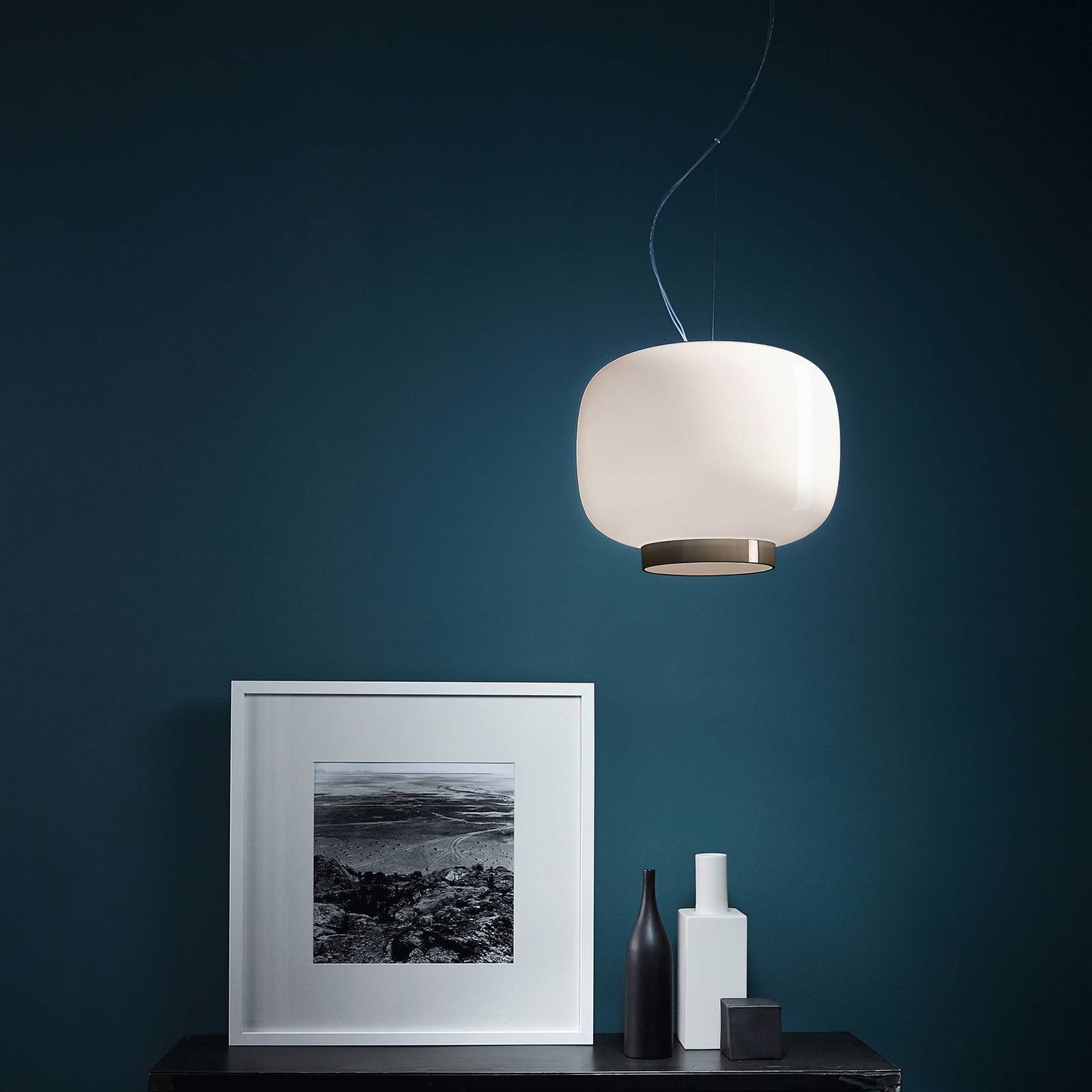 Foscarini Designer hængelampe Chouchin Reverse 3, dæmpbar, Hvid/opal, Køkken, Glas, Design