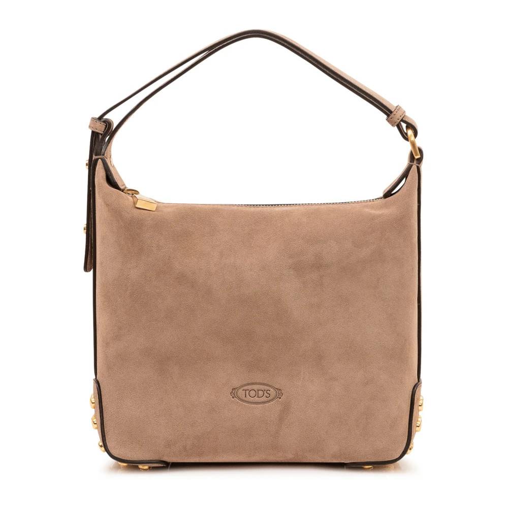 Tod's Mini Suede Skuldertaske - Tasker - Dame - Beige - ONE SIZE - Uld