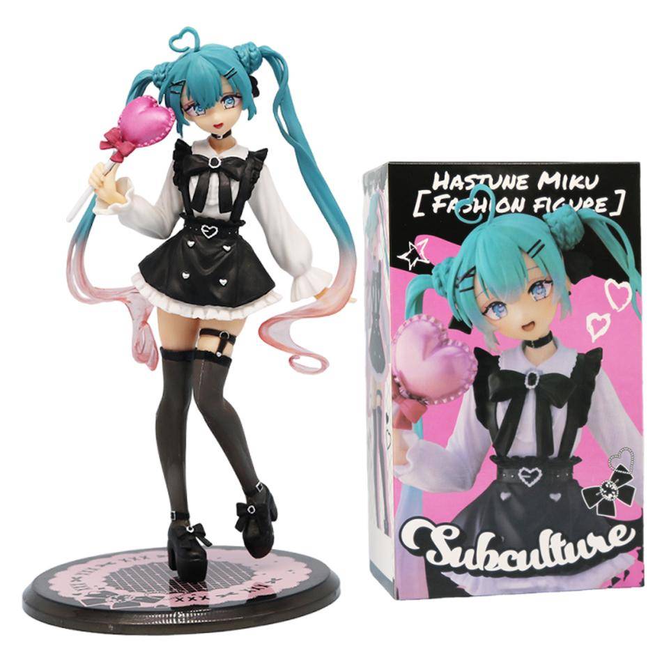 Sweet Hatsune Miku Figure Candy Maid Costume Miku Future Hatsune Miku Cute Handmade PVC Model Anime Peripheral Toy Ornament Gift