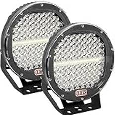 Willpower 2 st LED-arbetsljus 23 cm 9 tum 294 W, rund projektor, 12 V, 24 V, dimljus, lång räckvidd, vattentät IP67, för 4 x 4, bil, lastbil, traktor, SUV, båt, fyrhjuling, svart