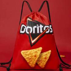 1pc Corn Chips Print Polyester Drawstring Backpack, Gym Bag, Backpack, Casual Bag, Travel Bag, Sports Beach Bag, Unisex, - Red - one-size