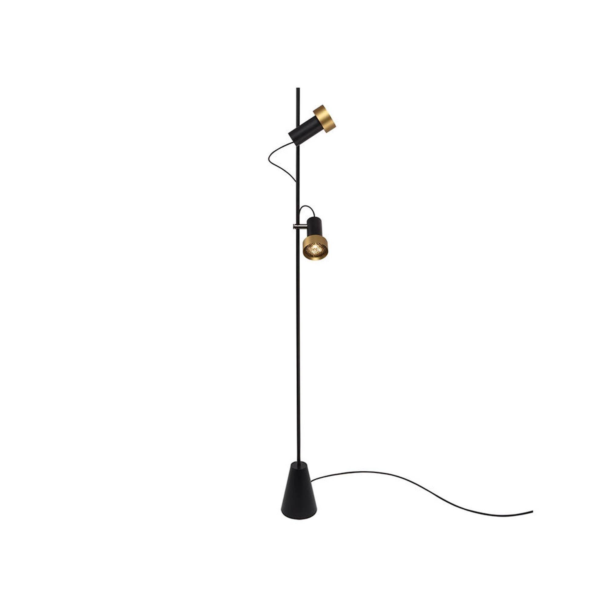 Trizo 21 2Thirty Floor 2 Gulvlampe Dæmpbar Sort/ Guld Ring.