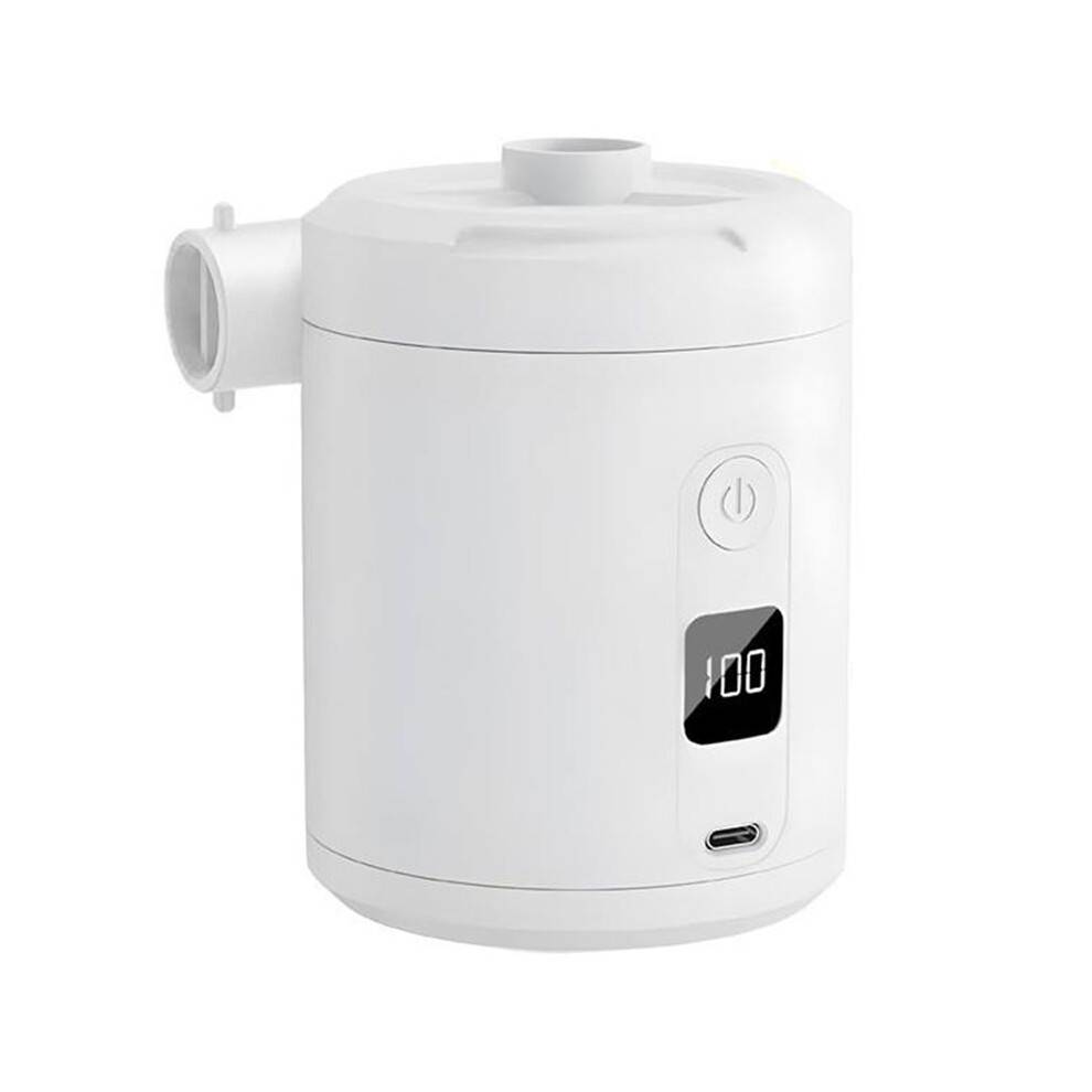 Portable Outdoor Camping Air Pump 5200mAh Ultra-Long Battery Life Electric Air Pumping USB Type-C Digital Readout White
