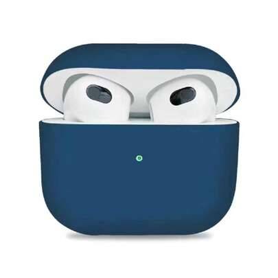 Enfärgade silikonfodral för Bluetooth-hörlurar, blått, 0,8 mm ultratunt silikonskyddsfodral, lämpligt för alla modeller, ger en naken känsla, vårgåva - Marinblå (Apple AirPods 1/2,Apple AirPods Pro,Apple AirPods 3,Apple AirPods Pro 2,Apple AirPods 4,airpods pro3)
