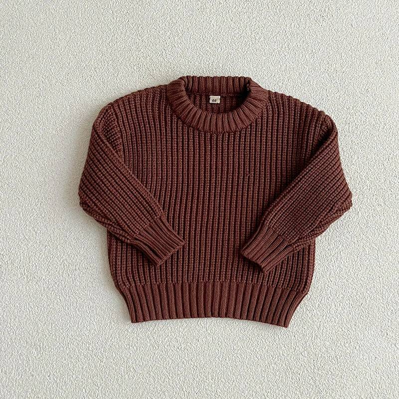 Mini Fashion™ - Supermjukt tyg - Stickad tröja Brun / 86 (12-18 månader) | Pedagogiska Träleksaker