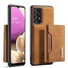 Phone Case Plånboksfodral till Samsung Galaxy A53 5G, läder 2 i 1 avtagbart magnetfodral med korthållare Stötsäkert fodral Kompatibel med Samsung Galaxy A53 5G Smartphone Baksida(Kahverengi)