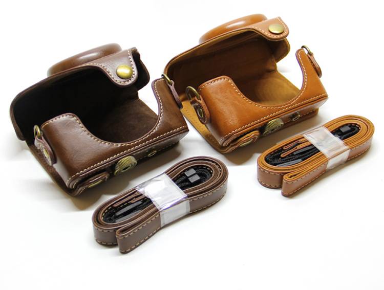 For Sony RX100 M6 M7 M2 M3 M4 M5A  Roadfisher Vintage PU Leather Camera Bag Pouch Protect Case Cover with Shoulder Belt Strap