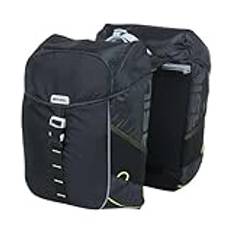 Basil Miles MIK Dubbel cykelväska, svart limefärgad, 37 liter
