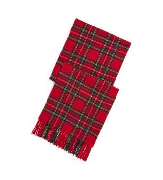 Polo Ralph Laurentil mænd. 449959360001 Rødternet cashmeretørklæde (OSFA), Casual, Klassisk, Kashmir