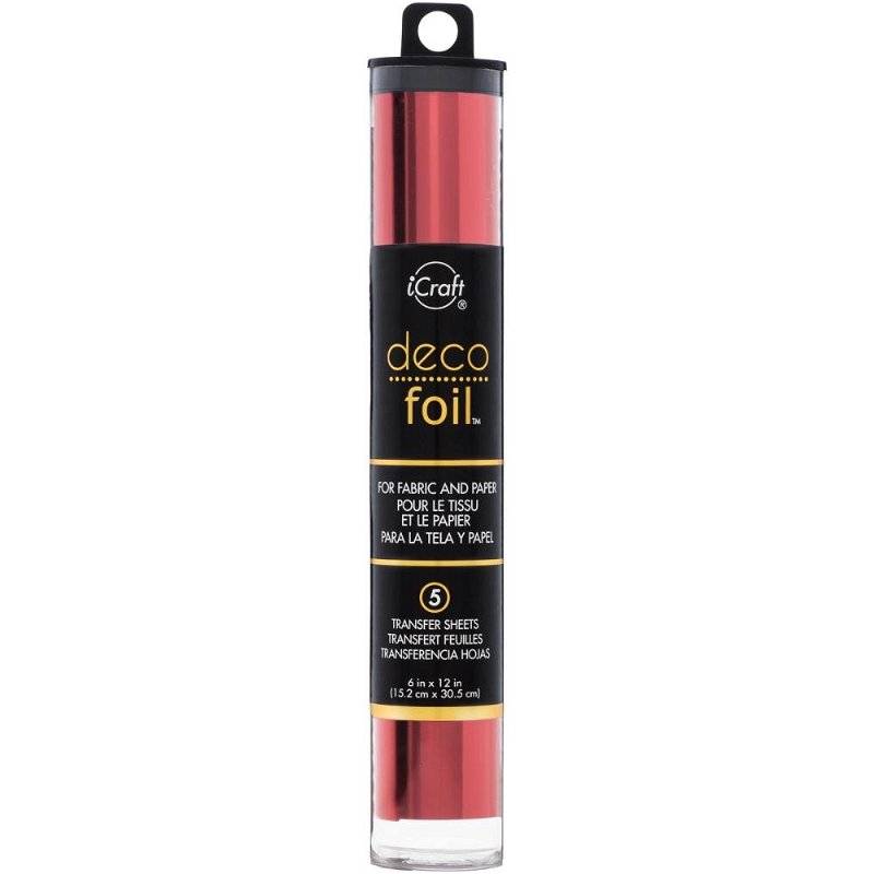 iCraft Deco Foil - Transfer Sheets 6"X12" 5/Pkg Red