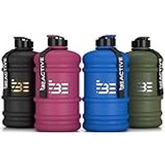 Be-Active 2,2 liter vattenflaska kanna med tidsmarkeringar – BPA-fri, flip top tracker-flaskor – sport – gym (svart)