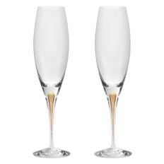 Orrefors Intermezzo Champagne Glass Gold 2-Pack Nude