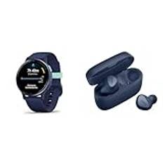 Garmin vívoactive 5, AMOLED GPS Smartwatch, Marineblau & Jabra Elite 4 Kabellose Ohrhörer, schnurlose In-Ear-Kopfhörer