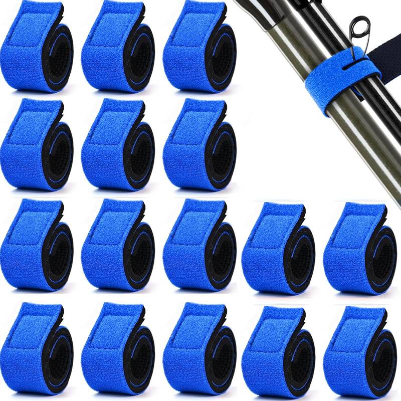 16pcs Fishing Rod Straps, Elastic Rod Ties, Suitable For Casting Rods, Spinning Rods And Fly Rods, Fishing Rod Storage Protection Binding Straps