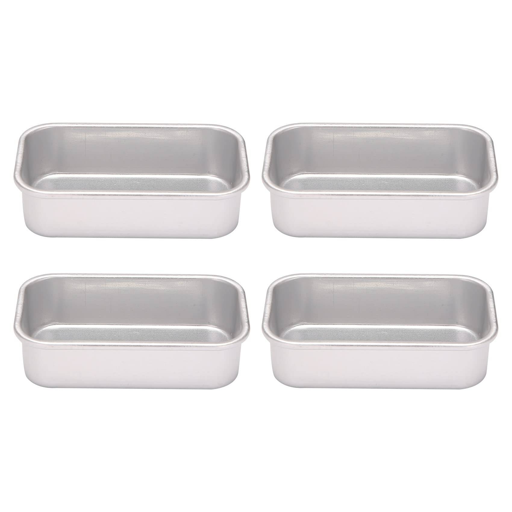 Haskoss 4 Delar Aluminiumlegering Sockerkaksform Rektangulär Non-Stick Brödform Sockerkaksform Bakverktyg för Kök Matsal Bar Förnödenheter