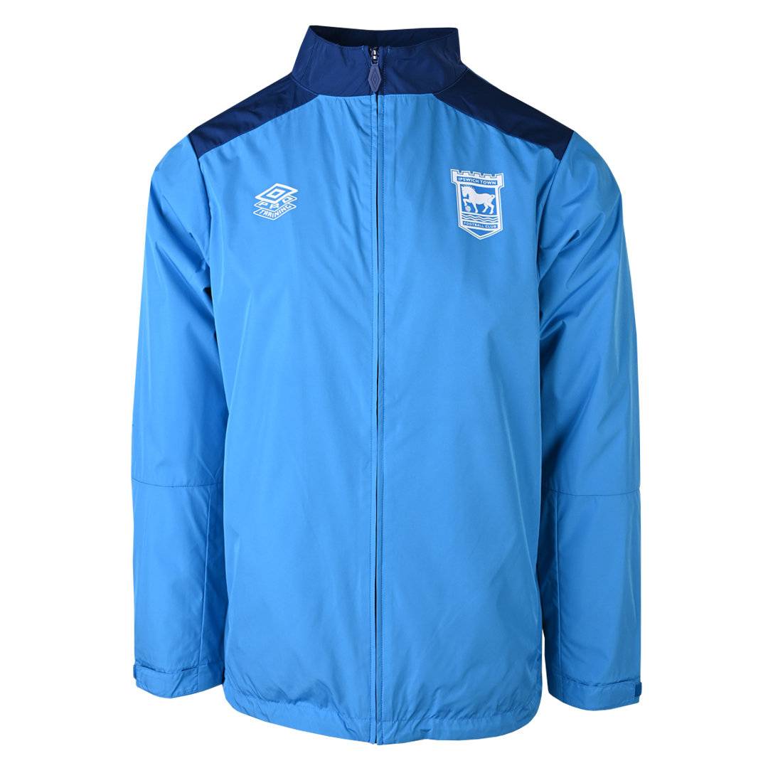Umbro Ipswich Town Fc 26/27 Kid's Pro Training Shower Jacket - Swedish Blue/navy Peony
