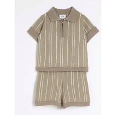 River Island River Island Green Knitted Polo Shirt Set - 12 - 18 Months (80 - 86cm)