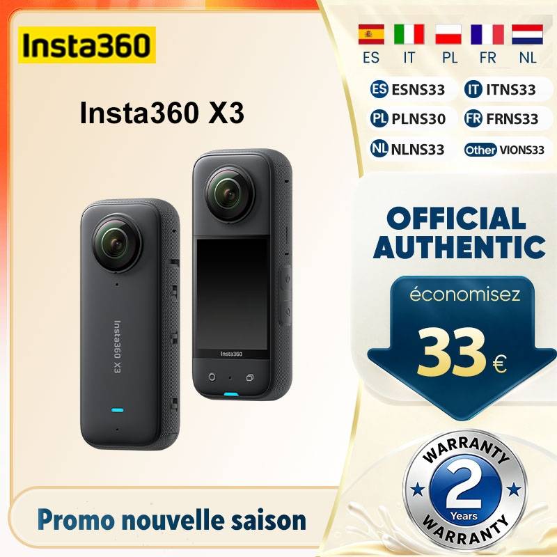 Insta360 X3 5.7K Action Camera 360 4K/30 72MP Photo Live Streaming 10m Waterproof Helmet Video Recording Sport