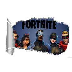 Fortnite wallsticker. Revet hul i v�ggen. 57x34cm