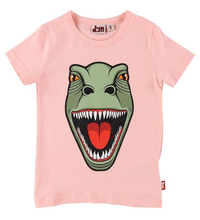 DYR T-shirt - Growl T - Powder Peach m. T-Rex - DYR - 10 år (140) - T-shirt