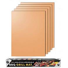 Kobber Grillmåtte, 5-pak Heavy Duty Magic Bbq Grillmåtter Non Stick, Genanvendelige og Nemme
