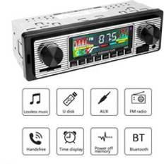 Auto bilradio bluetooth bilstereo ljud vintage trådlös mp3 multimediaspelare aux usb fm 12v classic för bil - Radio med 32g tf