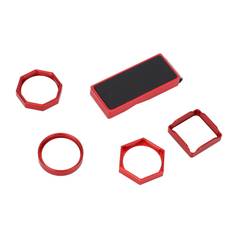 4PCS Magnetic Pool Cue Chalk Box with Clip Mini Portable Billiard Chalk Case Hexagonal Octagonal röd