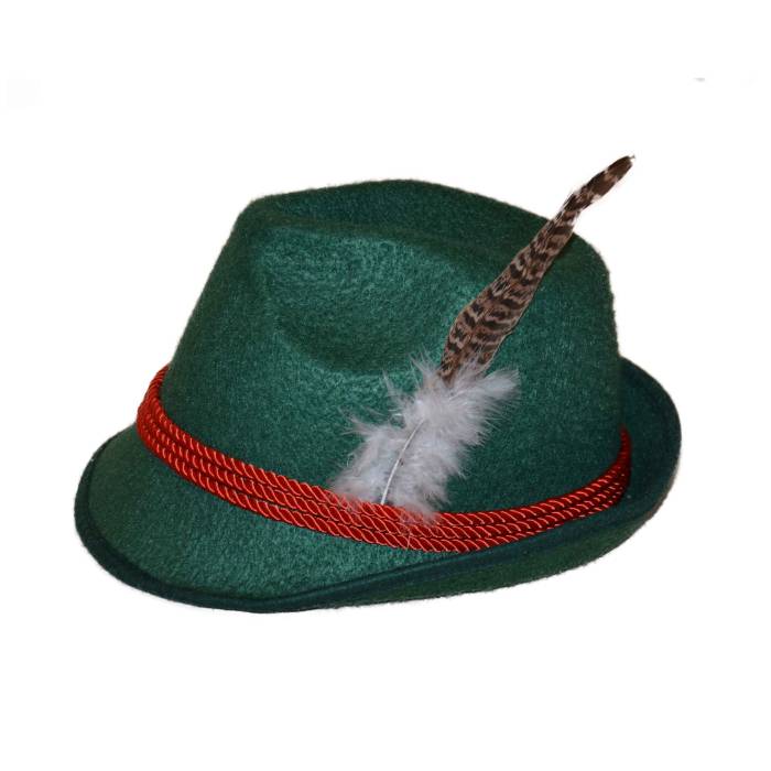 Tyrolerhat til oktoberfest Bayern mørkegrøn unisex one-size.
